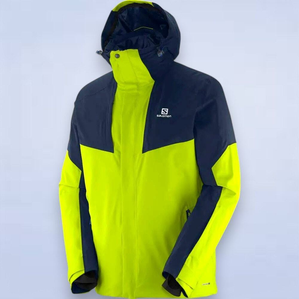 Salomon Icerocket Ski Jacket in Acid Lime/Night Sky - Size Medium
